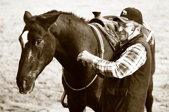 Jean-Luc Mayor avec son cheval Barros